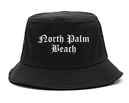 North Palm Beach Florida FL Old English Mens Bucket Hat Black