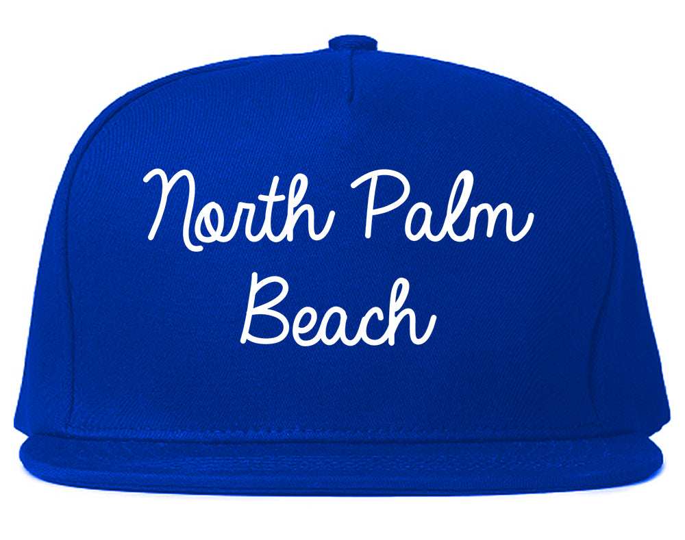 North Palm Beach Florida FL Script Mens Snapback Hat Royal Blue