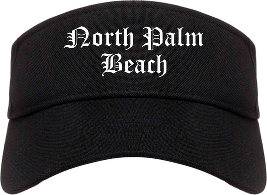 North Palm Beach Florida FL Old English Mens Visor Cap Hat Black