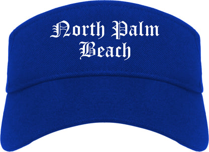 North Palm Beach Florida FL Old English Mens Visor Cap Hat Royal Blue