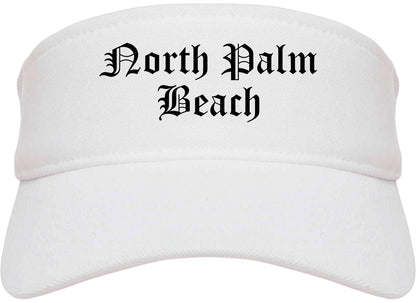 North Palm Beach Florida FL Old English Mens Visor Cap Hat White