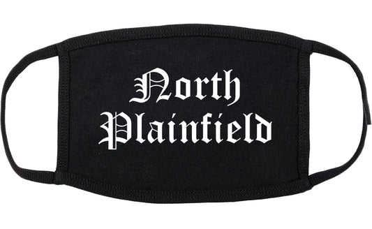 North Plainfield New Jersey NJ Old English Cotton Face Mask Black
