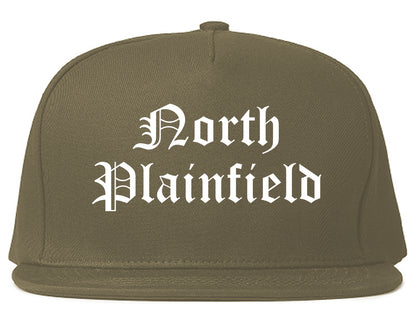 North Plainfield New Jersey NJ Old English Mens Snapback Hat Grey