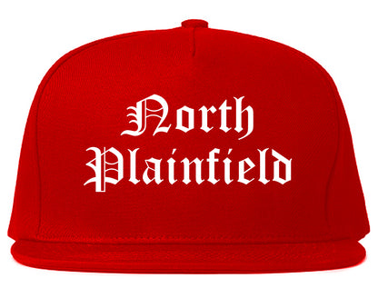 North Plainfield New Jersey NJ Old English Mens Snapback Hat Red