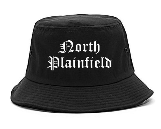 North Plainfield New Jersey NJ Old English Mens Bucket Hat Black