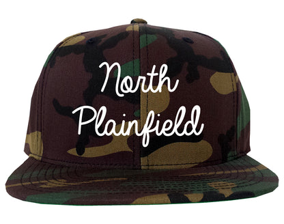 North Plainfield New Jersey NJ Script Mens Snapback Hat Army Camo