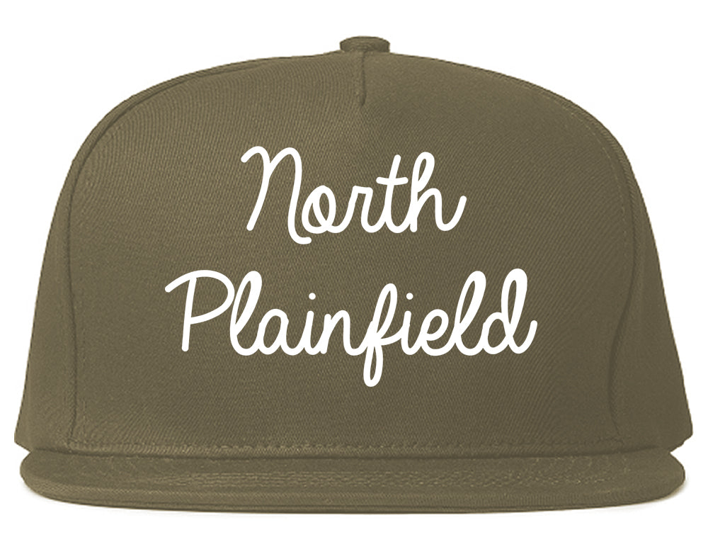 North Plainfield New Jersey NJ Script Mens Snapback Hat Grey
