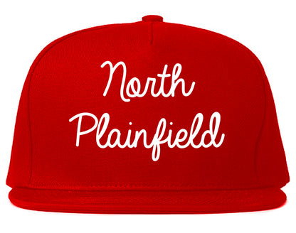 North Plainfield New Jersey NJ Script Mens Snapback Hat Red