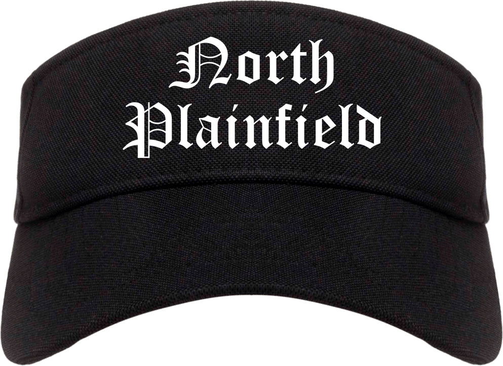 North Plainfield New Jersey NJ Old English Mens Visor Cap Hat Black
