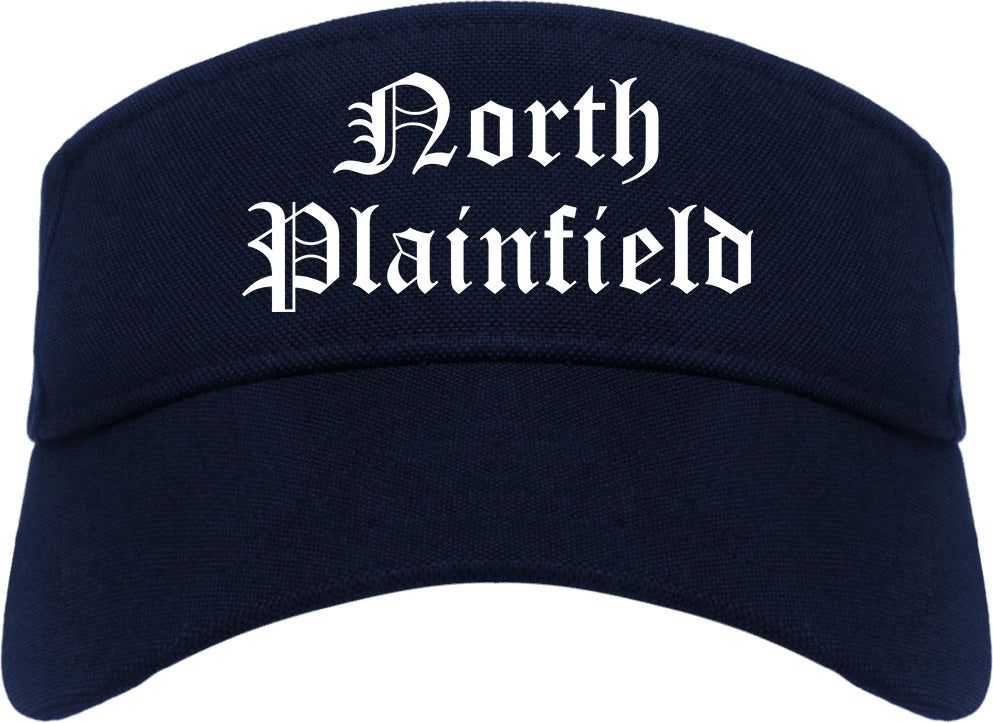 North Plainfield New Jersey NJ Old English Mens Visor Cap Hat Navy Blue