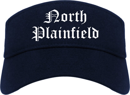 North Plainfield New Jersey NJ Old English Mens Visor Cap Hat Navy Blue