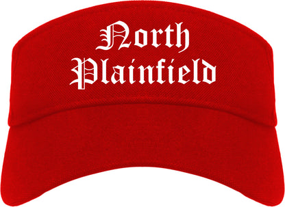 North Plainfield New Jersey NJ Old English Mens Visor Cap Hat Red