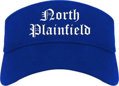 North Plainfield New Jersey NJ Old English Mens Visor Cap Hat Royal Blue