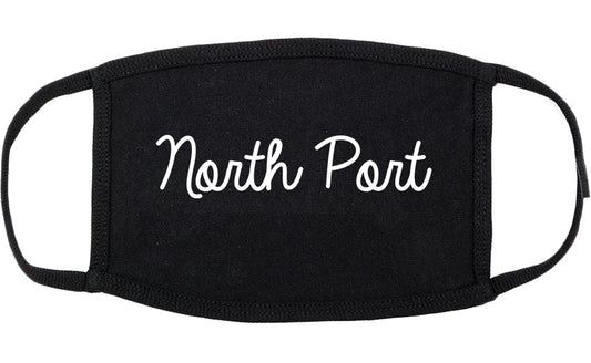 North Port Florida FL Script Cotton Face Mask Black