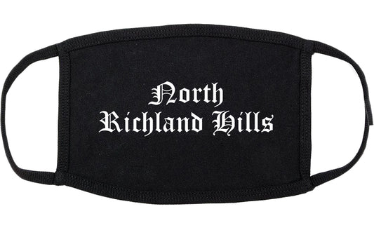 North Richland Hills Texas TX Old English Cotton Face Mask Black