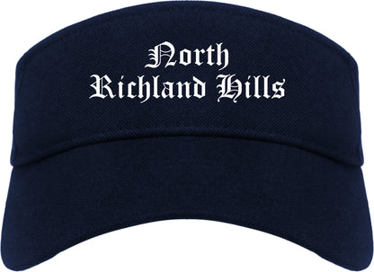 North Richland Hills Texas TX Old English Mens Visor Cap Hat Navy Blue