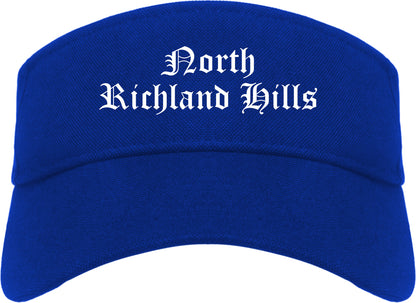 North Richland Hills Texas TX Old English Mens Visor Cap Hat Royal Blue