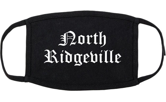North Ridgeville Ohio OH Old English Cotton Face Mask Black