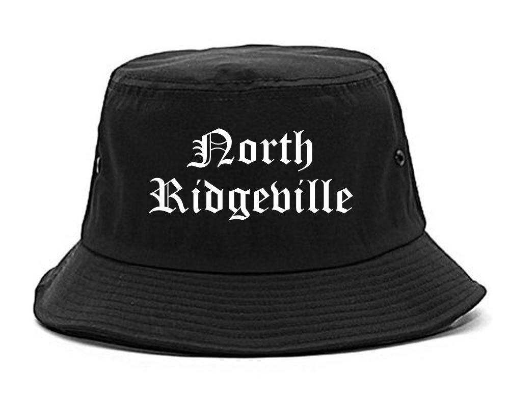 North Ridgeville Ohio OH Old English Mens Bucket Hat Black