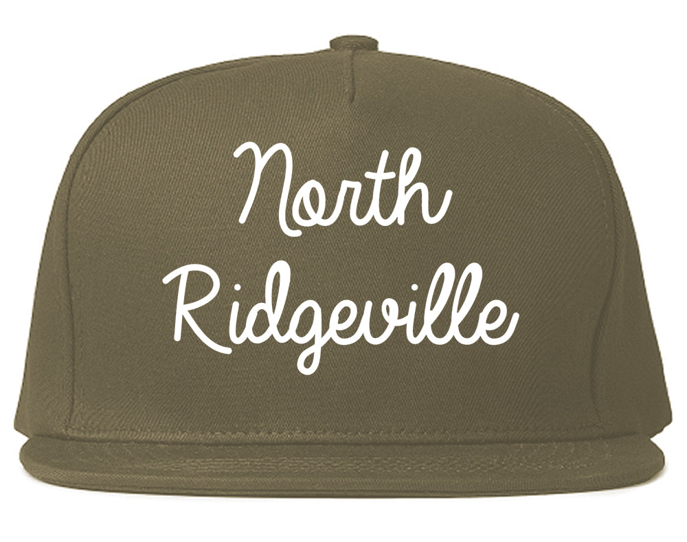 North Ridgeville Ohio OH Script Mens Snapback Hat Grey