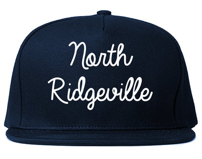 North Ridgeville Ohio OH Script Mens Snapback Hat Navy Blue