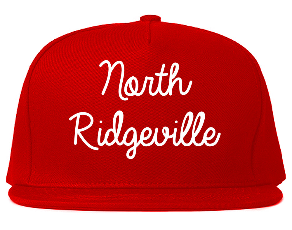 North Ridgeville Ohio OH Script Mens Snapback Hat Red