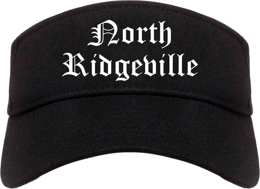 North Ridgeville Ohio OH Old English Mens Visor Cap Hat Black