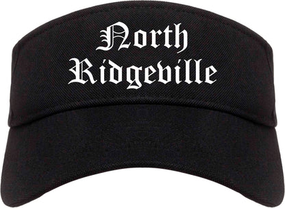 North Ridgeville Ohio OH Old English Mens Visor Cap Hat Black