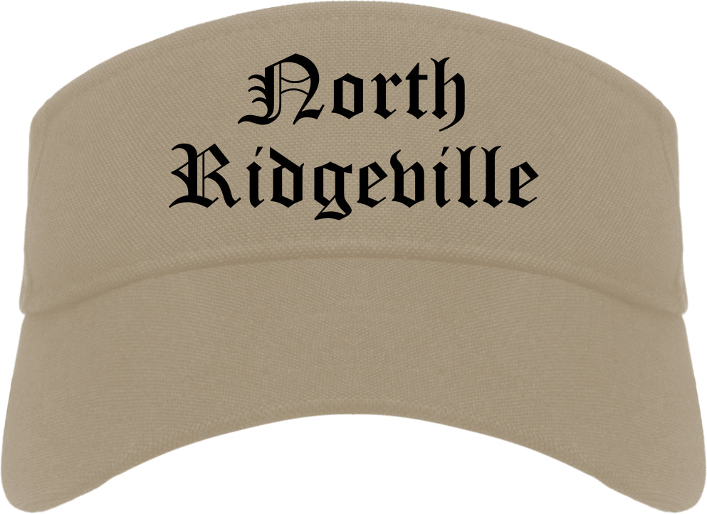 North Ridgeville Ohio OH Old English Mens Visor Cap Hat Khaki