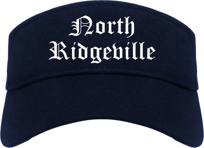 North Ridgeville Ohio OH Old English Mens Visor Cap Hat Navy Blue