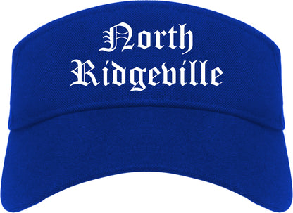 North Ridgeville Ohio OH Old English Mens Visor Cap Hat Royal Blue