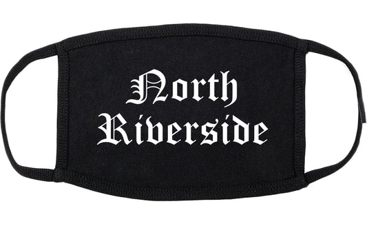 North Riverside Illinois IL Old English Cotton Face Mask Black