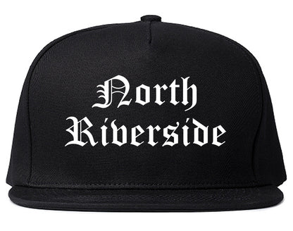 North Riverside Illinois IL Old English Mens Snapback Hat Black