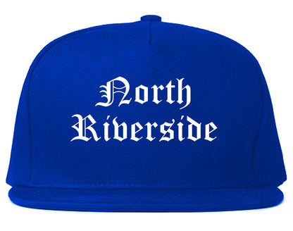 North Riverside Illinois IL Old English Mens Snapback Hat Royal Blue