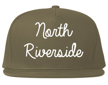 North Riverside Illinois IL Script Mens Snapback Hat Grey