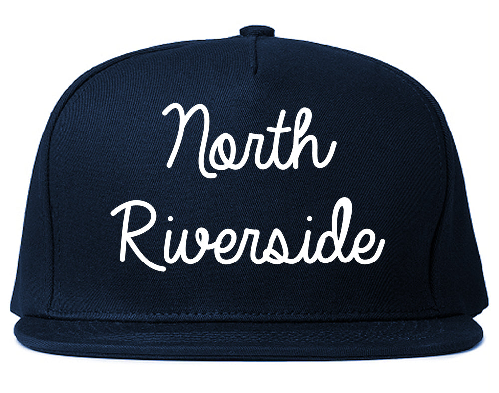 North Riverside Illinois IL Script Mens Snapback Hat Navy Blue