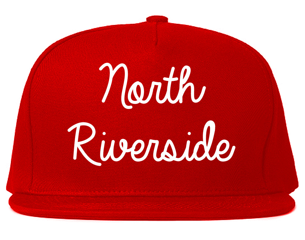 North Riverside Illinois IL Script Mens Snapback Hat Red