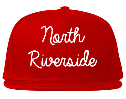 North Riverside Illinois IL Script Mens Snapback Hat Red