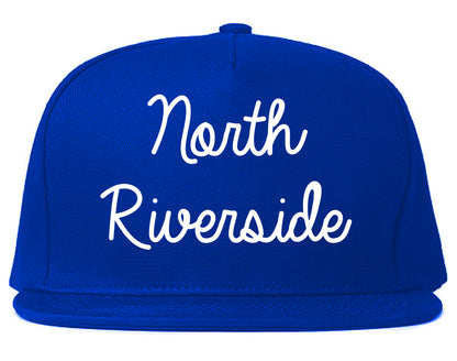 North Riverside Illinois IL Script Mens Snapback Hat Royal Blue