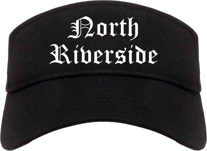 North Riverside Illinois IL Old English Mens Visor Cap Hat Black