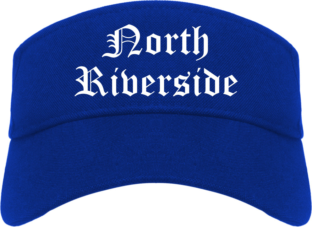 North Riverside Illinois IL Old English Mens Visor Cap Hat Royal Blue