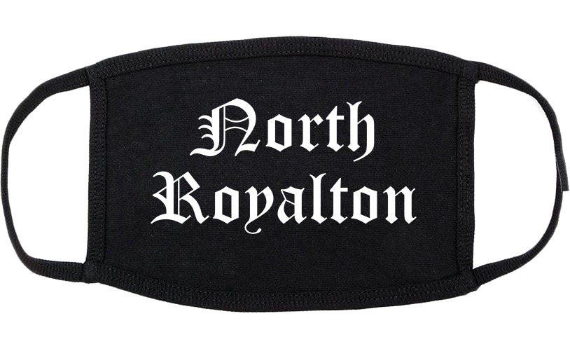 North Royalton Ohio OH Old English Cotton Face Mask Black