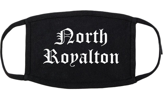 North Royalton Ohio OH Old English Cotton Face Mask Black
