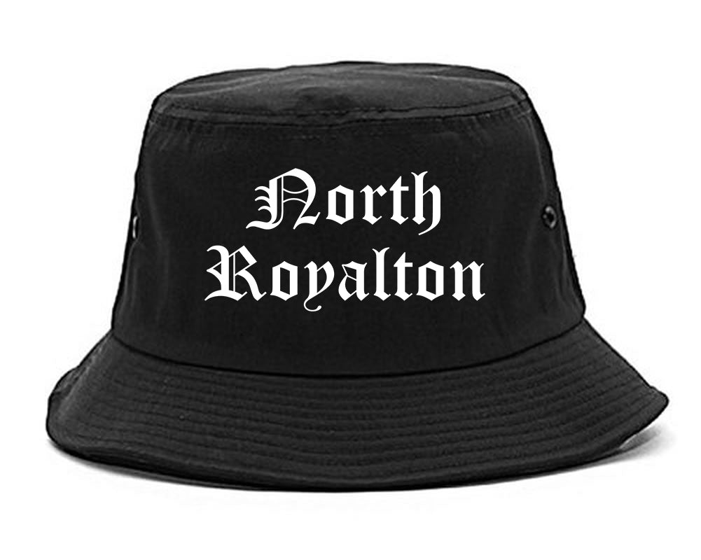 North Royalton Ohio OH Old English Mens Bucket Hat Black