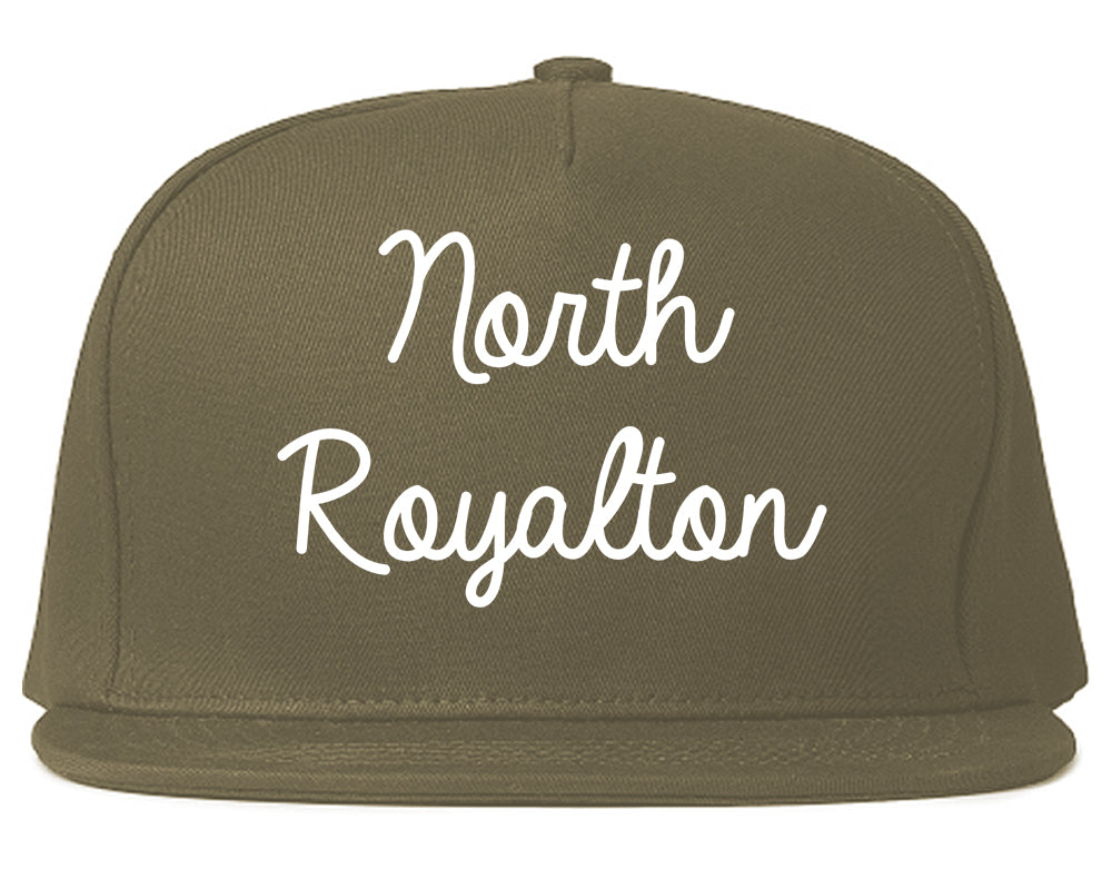 North Royalton Ohio OH Script Mens Snapback Hat Grey