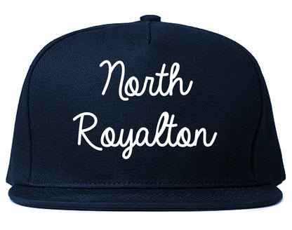 North Royalton Ohio OH Script Mens Snapback Hat Navy Blue