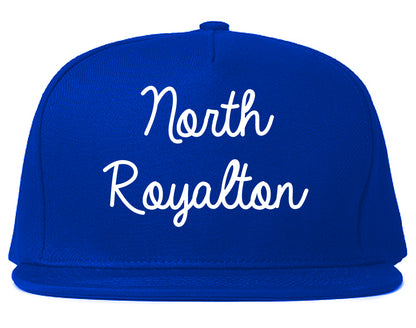North Royalton Ohio OH Script Mens Snapback Hat Royal Blue