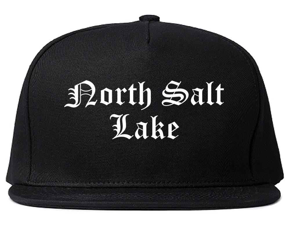 North Salt Lake Utah UT Old English Mens Snapback Hat Black