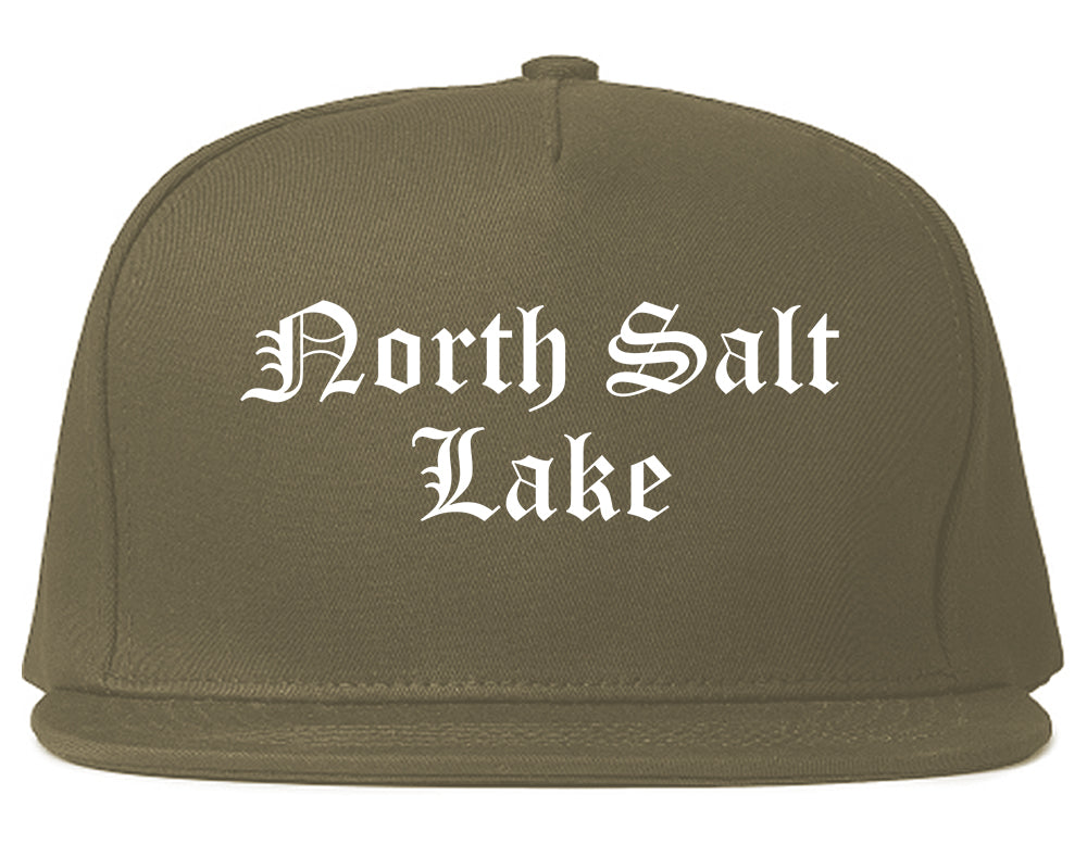 North Salt Lake Utah UT Old English Mens Snapback Hat Grey