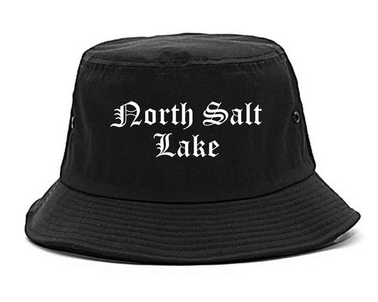 North Salt Lake Utah UT Old English Mens Bucket Hat Black